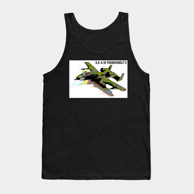 U.S. A-10 Thunderbolt II Warthog (Green Camo) Tank Top by Busybob